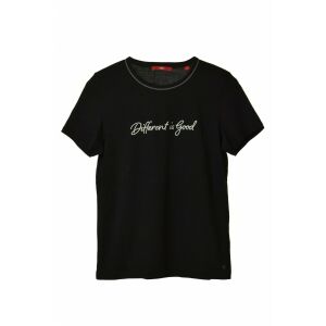 s. Oliver tricou negru cu gât rotund pentru femei – 36 144015849 - Îmbrăcăminte pentru femei