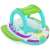 Bestway inflatable boat with canopy for kids, blue and green colors, with steering wheel