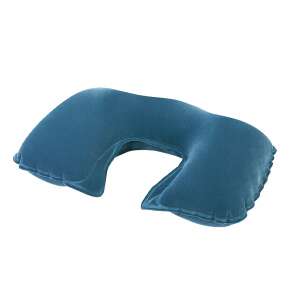 Podróżna poduszka na szyję - Nadmuchiwana - Welurowa - Niebieska 44416572 - Poduszka pod szyję