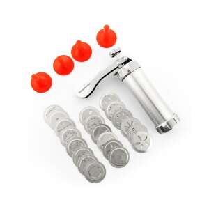 InnovaGoods Prekies Prasa do ciastek z 20 formami do ciastek i 4 końcówkami do dekorowania - Plamienie ciastem