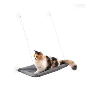 InnovaGoods Catlax závesná sieť na okno pre mačky, sivá, s mačkou - Chov zvierat