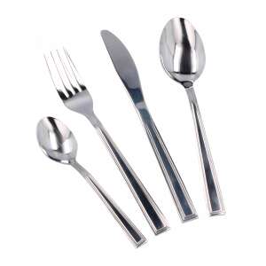 Set de tacâmuri Milano din oțel inoxidabil, 24 piese, inclusiv 6 cuțite, 6 furculițe, 6 linguri și 6 lingurițe - Tacâmuri