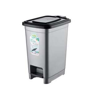 Orion silver pedal bin, 25 liter trash can, plastic, with lid - Trash can
