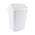 50 liter swing top trash can, white, black lid, plastic, kitchen, bathroom, office