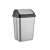 50 liter swing top trash can, silver, black lid, plastic, kitchen, bathroom, office
