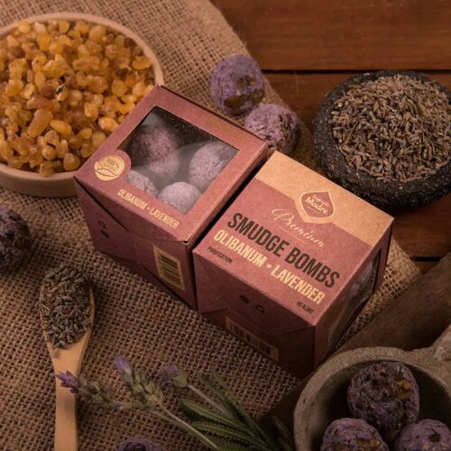 Sagrada Madre-Olibanum-Lavender-Tömjén és Levendula Gyógynövény Golyó ...