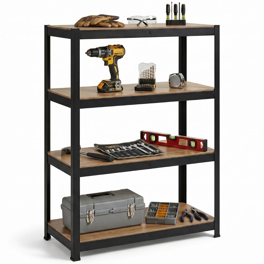 E-shop Pepita Kovový priemyselný regál s MDF doskami 150x75x30cm - Nosno...