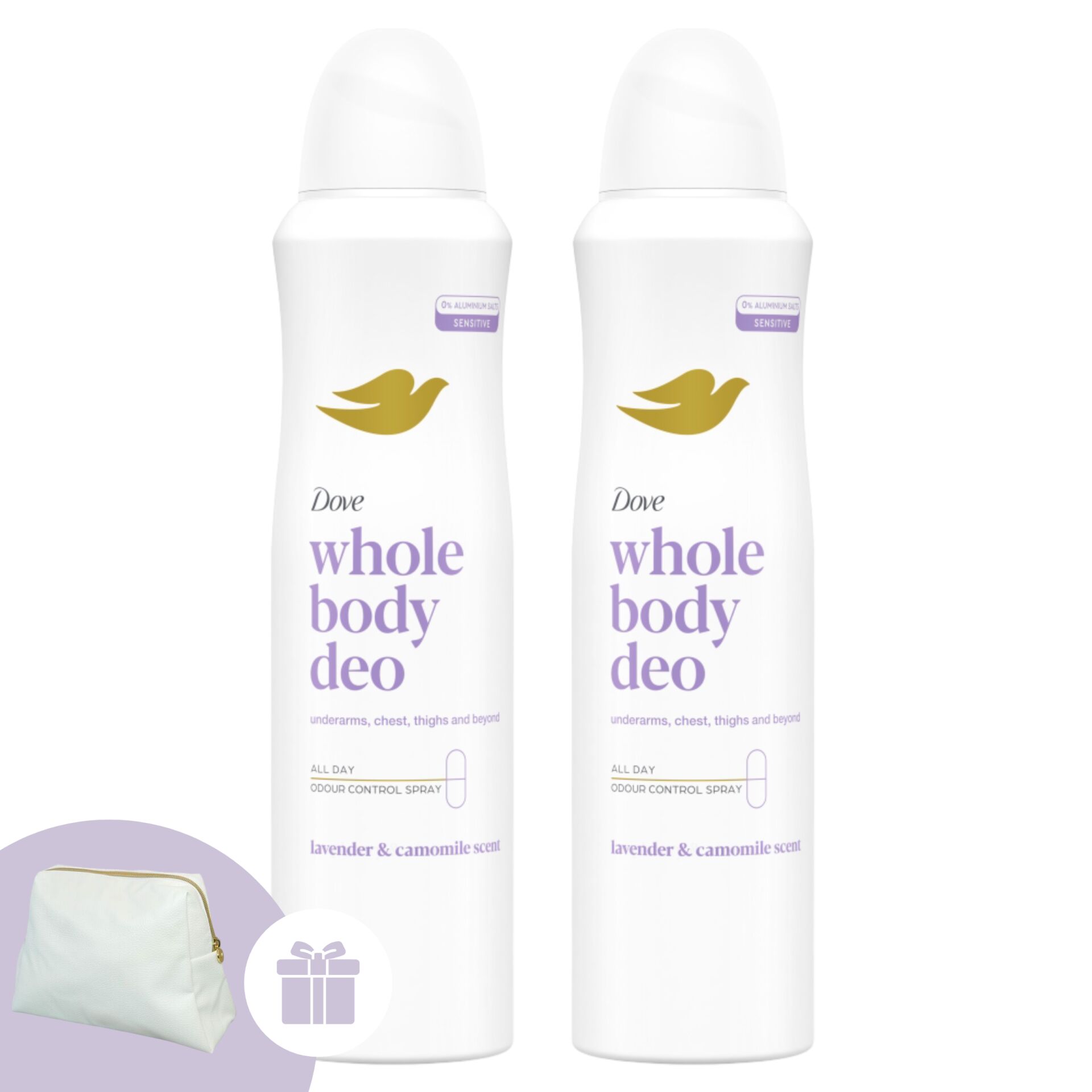 E-shop Dove Celotelový Dezodorant Levanduľa &amp; Harmanček 2x150ml + Da...