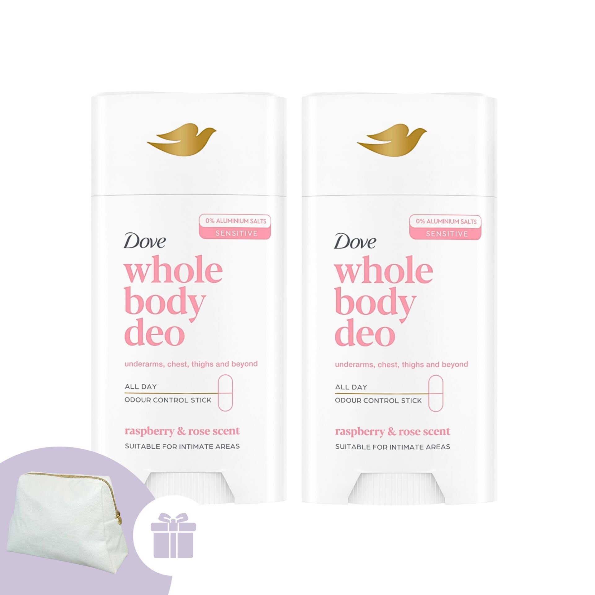E-shop Dove Raspberry &amp; Rose Deodorant Stick 2x75ml + Darčeková kozm...