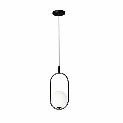 Candellux Cordel függeszték, fekete keret fehér gömbbel - Függeszték