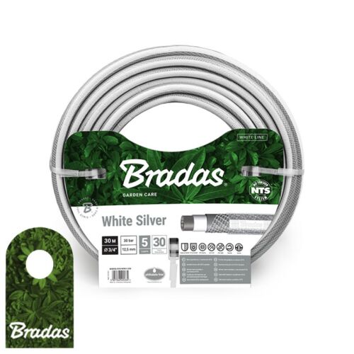 Bradas White Silver 3/4 colos 30m Kerti Tömlő, csavarodásmentes - Locsolótömlő