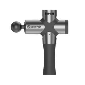 Booster PRO3 Massage Gun, Black and Silver, with interchangeable heads and carrying case - Massage gun