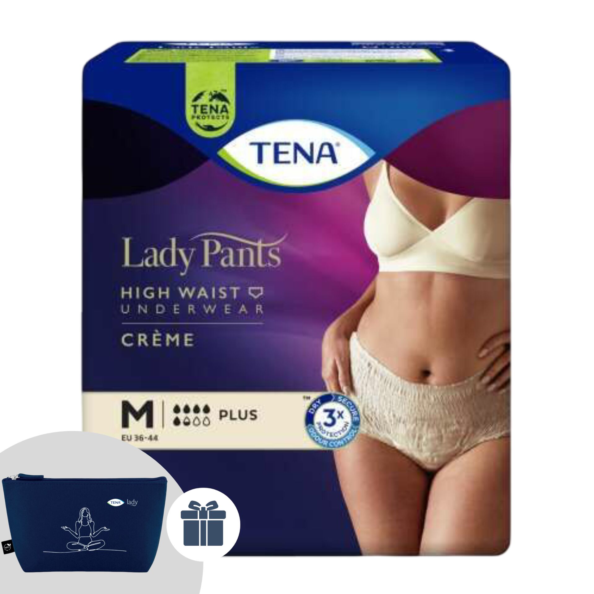 E-shop Tena Lady Pants Plus Creme Inkontinenčné nohavičky s vysokým páso...