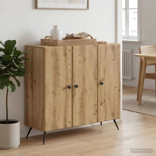 vidaXL Széf Kézműves Tölgy 89 x 34,5 x 80 cm Szerelt Fa 177522686 - Étkező bútor