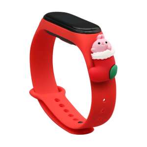 Strap Xmas csereszíj Xiaomi Mi Band 6 / Mi Band 5 karácsonyi ünnepek piros (Santa 1) tok 44443864 