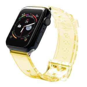 Żółty przezroczysty pasek do Apple Watch, 42/44mm, materiał TPU - Pasek do inteligentnego zegarka