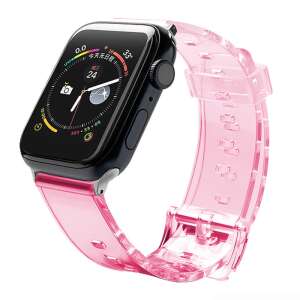 Różowy przezroczysty pasek do Apple Watch, 40mm / 38mm, do Apple Watch Series 6 / 5 / 4 / 3 / 2 / SE - Pasek do inteligentnego zegarka