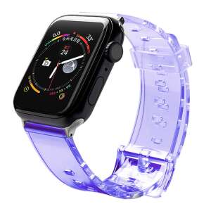Fioletowy przezroczysty pasek TPU do Apple Watch 6 / 5 / 4 / 3 / 2 (40 mm / 38 mm) - Pasek do inteligentnego zegarka