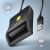 Axagon CRE-SM3N USB Smart kártyaolvasó közelről, USB-A csatlakozóval és 1,3m kábellel
