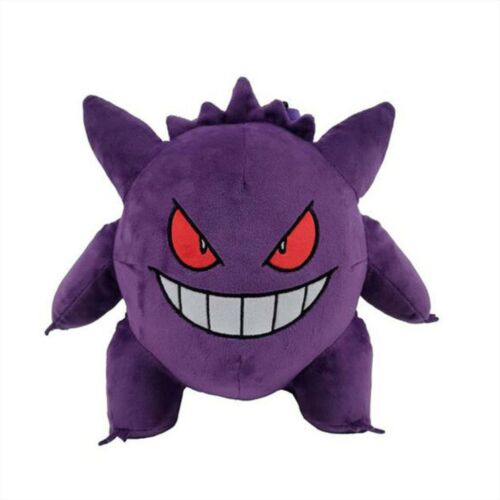 Elölnézet a Pokemon Gengar plüss hátizsáknak piros szemekkel és fehér fogakkal - Ovis hátizsák