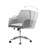 Szürke forgószék kerekekkel, állítható magassággal, a dönthető funkciót mutatja