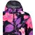 Közelkép az Altisport virágos softshell kabát kapucnijáról és cipzárjáról