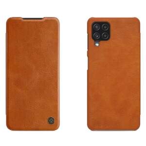 Nillkin Qin original leather phone case for Samsung Galaxy A22 4G brown, front and back view - Phone Case