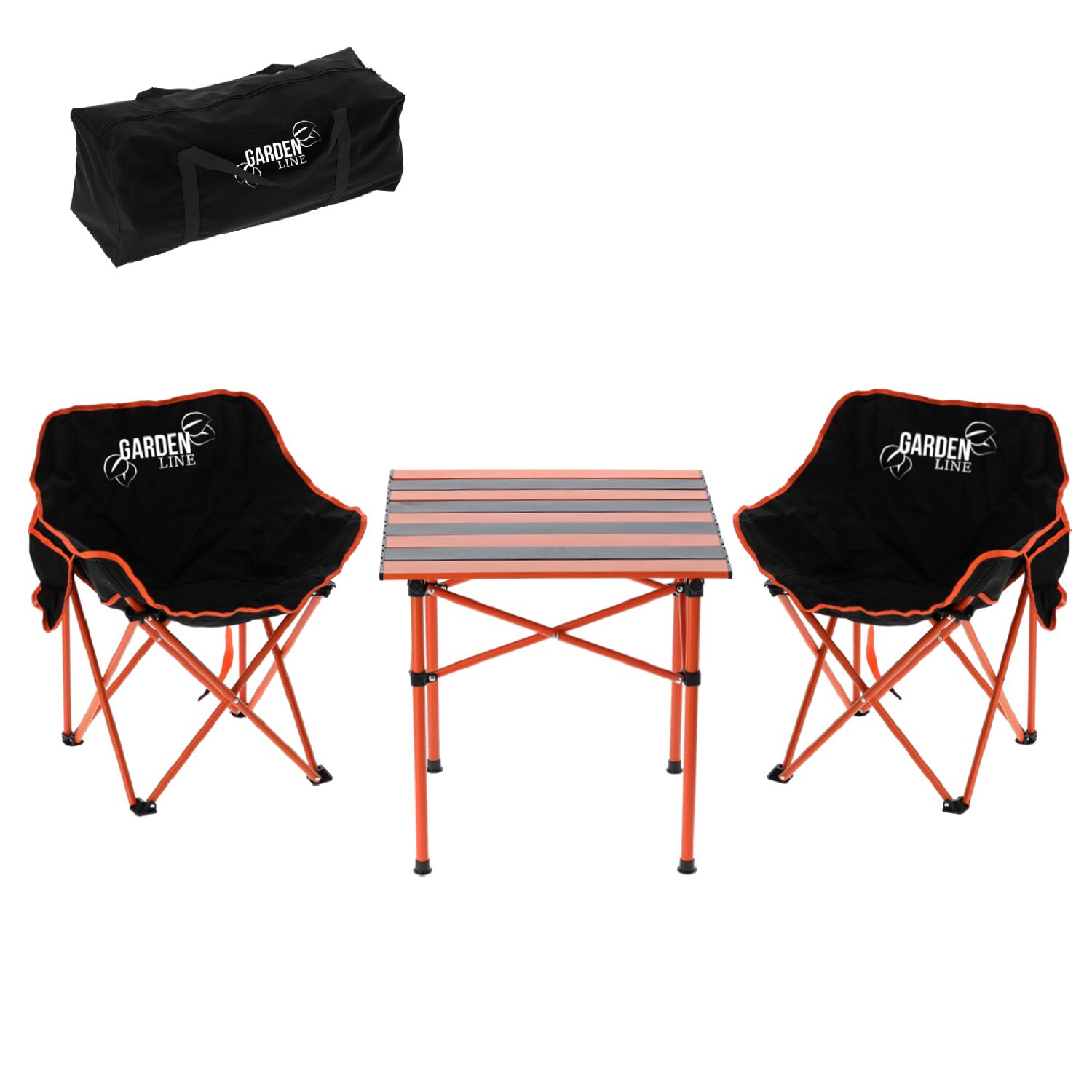 E-shop Skladací kempingový stôl Gardenline s prepravnou taškou + 2 stoli...