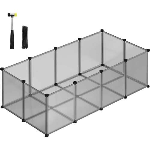 Kisállat ketrec, kisállat kifutó, 46x73x143 cm, szürke