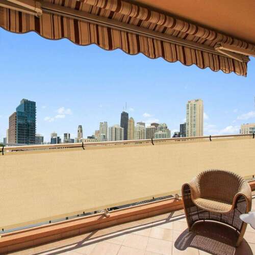 Beige HDPE Sichtschutz für Balkon, Terrasse oder Zaun, 1 x 10 Meter, Marke Elite Garden