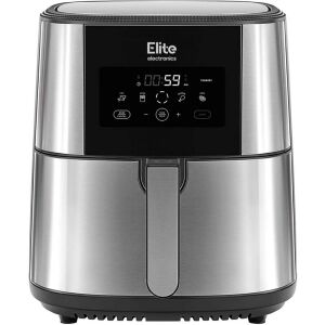 Elite® 8 L Air Fryer + Recipe Book, bezolejowa frytownica na gorące powietrze o mocy 1800 W z cyfrowym wyświetlaczem, elegancka obudowa ze stali nierdzewnej