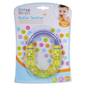First Steps Rágóka, lila és sárga baba rágóka, vízzel töltött a fájó ínyek megnyugtatására, BPA mentes, 6 hónapos kortól - Rágóka