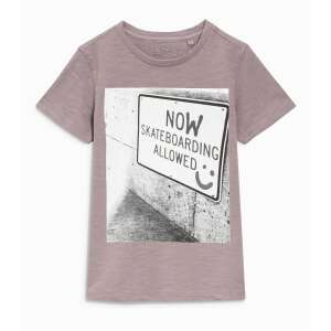 Tricou gri pentru băieți cu imprimeu 'Acum skateboarding-ul este permis' - Next