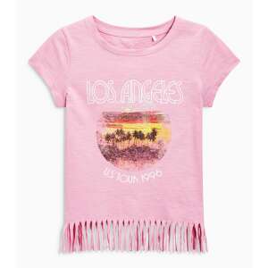 Tricou roz Los Angeles cu franjuri pentru fete, mărimea 3-4 ani (104 cm) - Next