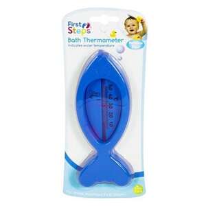 First Steps Badethermometer, blauer Fischform, zur Messung der Baby-Badewassertemperatur - Babys & Toddler