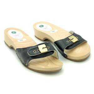 Papuc anatomic italian cu cataramă, din piele naturală, albastru închis, 39