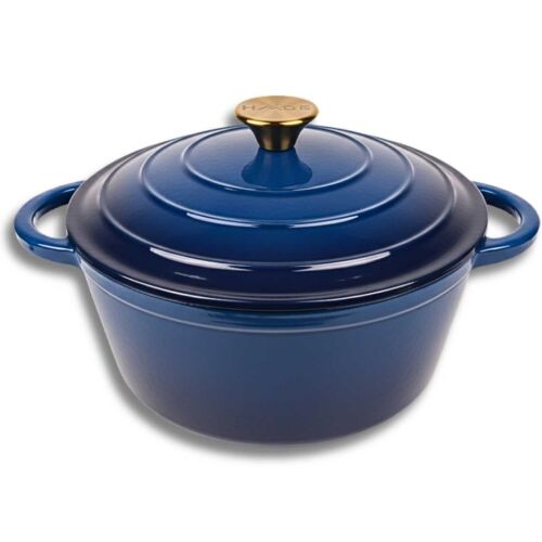 HAGE zománcozott öntöttvas lábas, 22cm, 3L, kék 159799862 - Öntöttvas edény