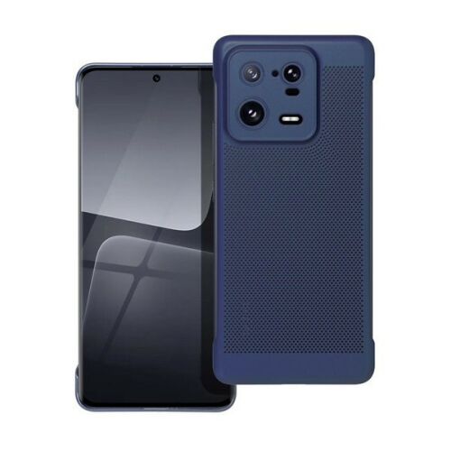 Xiaomi 13 Pro, Műanyag hátlap védőtok, légáteresztő, lyukacsos minta, Breezy, sötétkék 159821538 