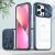 Apple iPhone 16 Pro, Műanyag hátlap + szilikon keret, átlátszó akril hátlap, kamera védelem, Wooze Trendy, sötétkék 159834499