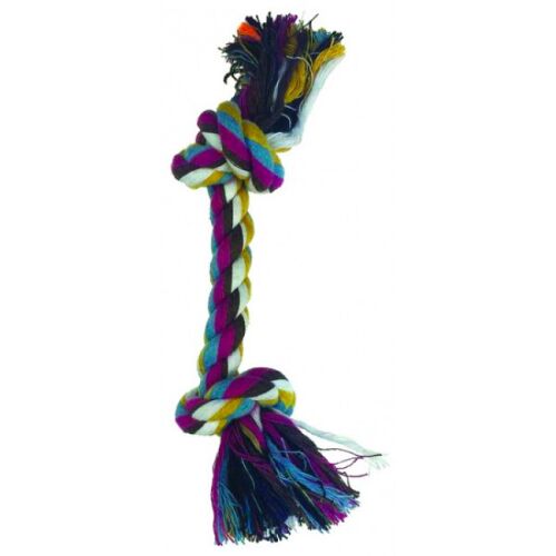 Pamutkötél DENTAL FUN kutyajáték, 2 csomós, 30cm, kötél rágójáték kutyáknak 