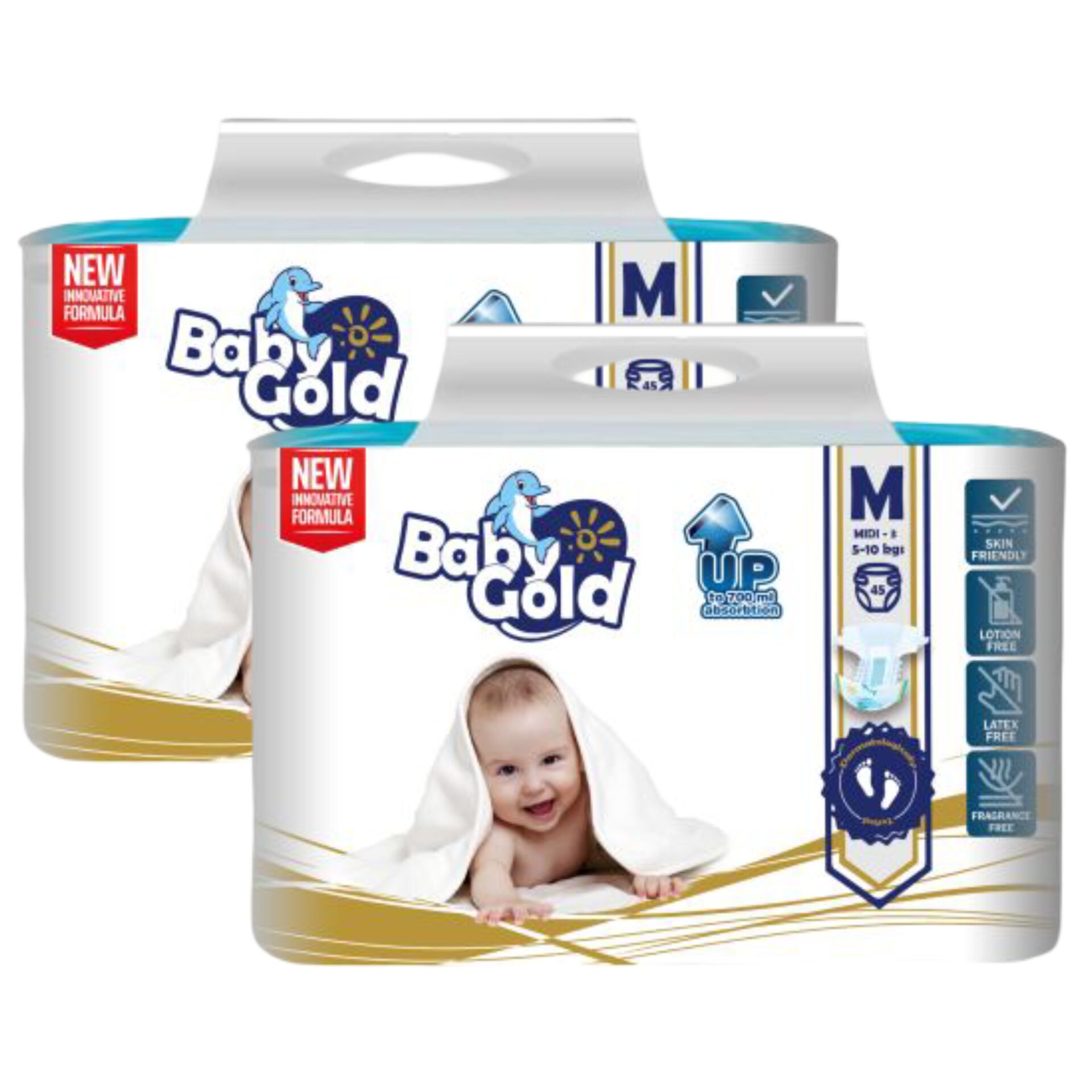 E-shop Baby Gold Plienkové nohavičky M 5-10kg Midi 3 (90 ks)