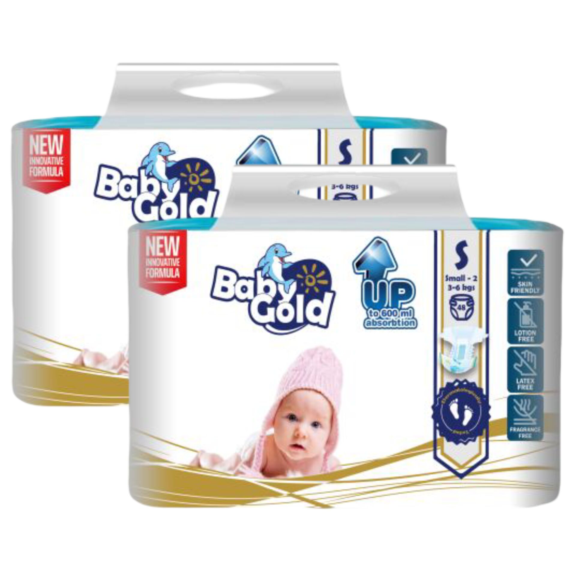 E-shop Baby Gold Plienky S 3-6kg Mini 2 (96ks)