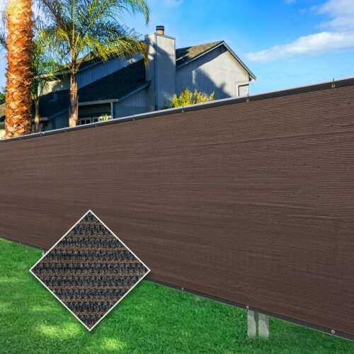Elite Garden® HDPE belátásgátló, betekintésgátló, árnyékoló háló kerítésre, fekete-barna színben + rögzítőzsinór, 1,5 x 10 m