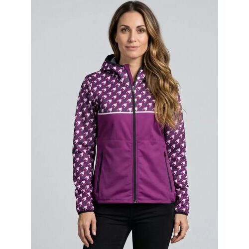 Altisport női lila softshell kabát kapucnival, elölnézet - Női dzseki