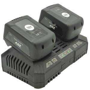 Elite Electronics dupla akkumulátor töltő két 20V 4Ah Li-ion akkumulátorral - Elite