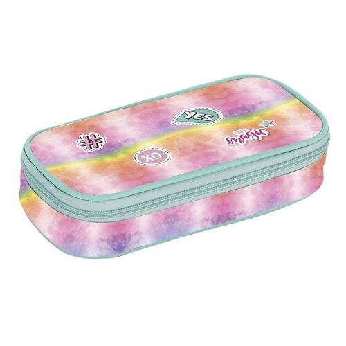 OXY Jumbo Go Magic tolltartó, nagy kapacitású, cipzáras zárás, szivárvány minta - Oxybag