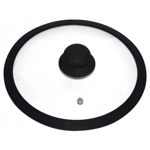KINGHOFF KH-1276 Univerzális 24cm Üveg Edényfedő Szilikon Peremmel - Edény fedő