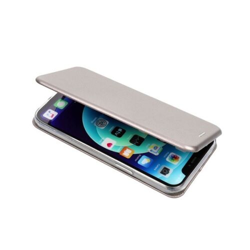 Forcell Elegance szürke flip tok Xiaomi Redmi Note 13 4G-hez, nyitott nézet - Telefon