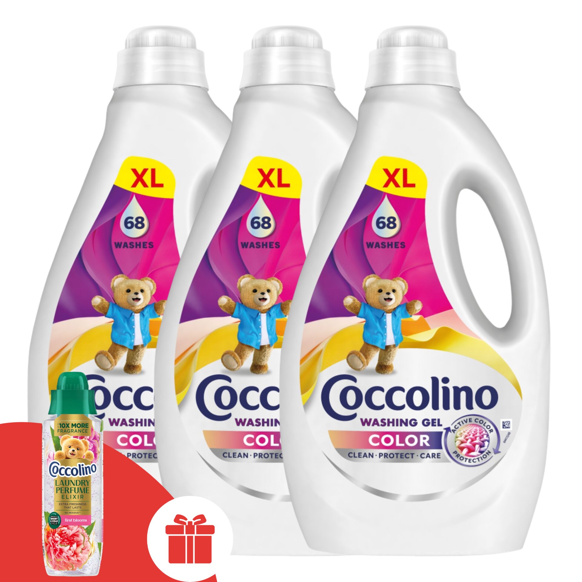 E-shop Coccolino Color tekutý prací gél 3x2,72L - 204 praní + Darček Coc...