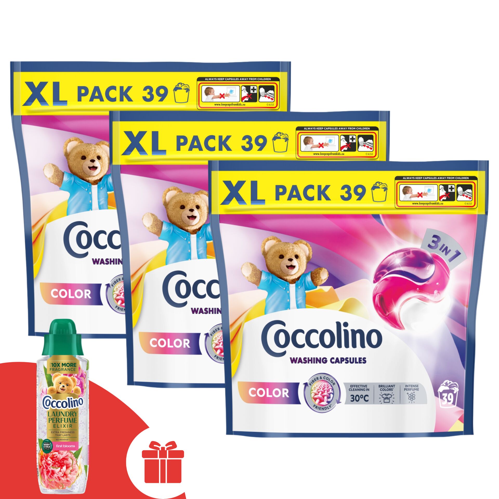 E-shop Coccolino 3v1 Color pracie kapsuly 117 praní + Darček Coccolino F...